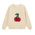 Playful Cherry Print Pullover Sweatshirt