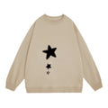 Vintage Khaki Sweatshirt With Star Print
