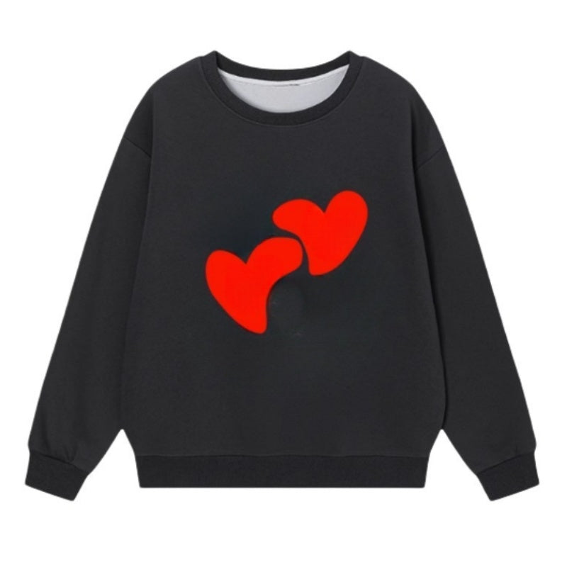 Casual Hip Hop Heart Print Sweatshirt